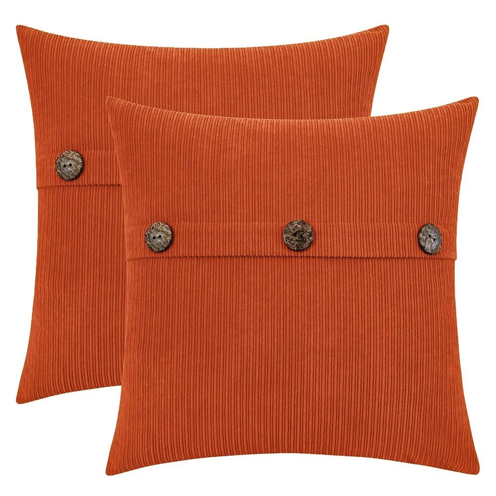 4787 Burnt Orange Chenille Throw Pillow Covers 20x20 Inch with Triple